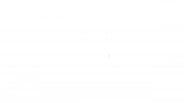 Siyah çizgi basketbol topu ve basket ikonu beyaz arka planda izole edildi. Basketbol potasında top. 4K Video hareketli grafik canlandırması