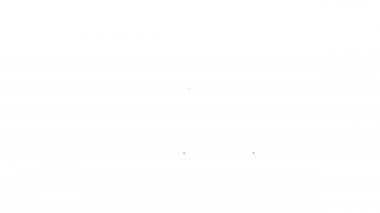 Siyah çizgi basketbol oyuncularının simgesi beyaz arkaplanda izole edildi. 4K Video hareketli grafik canlandırması