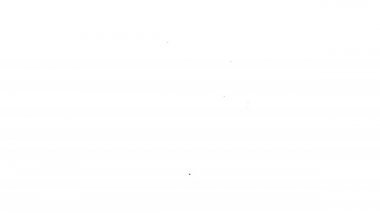 Siyah çizgi basketbol topu ikonu beyaz arkaplanda izole edildi. Spor sembolü. 4K Video hareketli grafik canlandırması