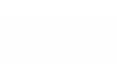 Siyah çizgi korsan kancası simgesi beyaz arkaplanda izole edildi. 4K Video hareketli grafik canlandırması