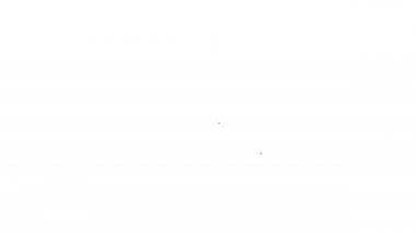 Siyah çizgi pusula simgesi beyaz arkaplanda izole edildi. Rüzgâr yön bulma sembolü. Rüzgar gül işareti. 4K Video hareketli grafik canlandırması