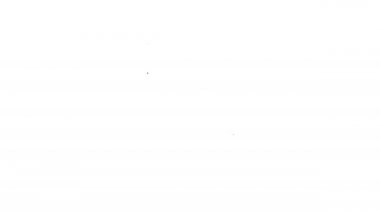 Siyah çizgi elektrikli inşaat zımbası ikonu beyaz arka planda izole edilmiş. Çalışan alet. 4K Video hareketli grafik canlandırması