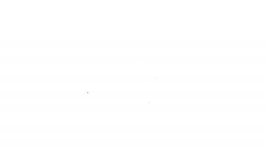 Beyaz zemin üzerinde çelik dişli disk simgesi olan siyah çizgili elektrikli elektrikli testere. Tahta ya da metal kesmek için elektrikli el aleti. 4K Video hareketli grafik canlandırması