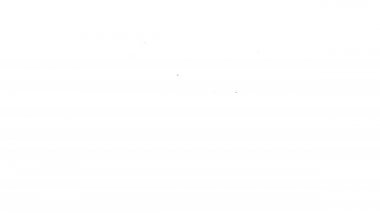 Siyah çizgi elektrikli kurutma makinesi ikonu beyaz arka planda izole edildi. 4K Video hareketli grafik canlandırması