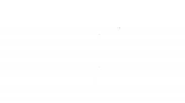 Siyah çizgi bilgisayar monitörü simgesi beyaz arkaplanda izole edildi. Bilgisayar bileşeni işareti. 4K Video hareketli grafik canlandırması