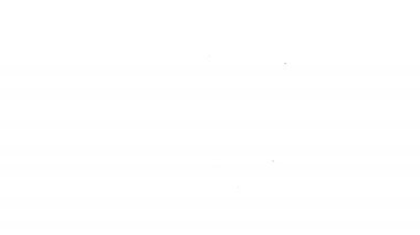 Siyah çizgi bilgisayar monitörü simgesi beyaz arkaplanda izole edildi. Bilgisayar bileşeni işareti. 4K Video hareketli grafik canlandırması