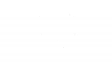 Siyah çizgi Akıllı TV simgesi beyaz arkaplanda izole edildi. Televizyon tabelası. 4K Video hareketli grafik canlandırması