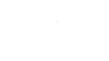 Beyaz arkaplanda siyah hat telefon ikonu izole edildi. Sabit telefon. 4K Video hareketli grafik canlandırması