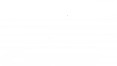 Siyah çizgi buzdolabı simgesi beyaz arkaplanda izole edildi. Buzdolabı buzdolabı. Ev aletleri ve aletler. 4K Video hareketli grafik canlandırması