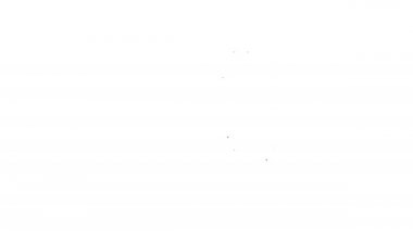 Beyaz zemin üzerinde siyah çizgi mikrodalga fırın ikonu izole edildi. Ev aletleri simgesi. 4K Video hareketli grafik canlandırması