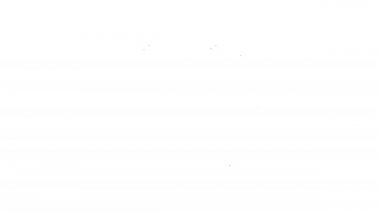 Siyah çizgi tahta fıçı rafta ve beyaz arka planda durdurma simgesi var. 4K Video hareketli grafik canlandırması