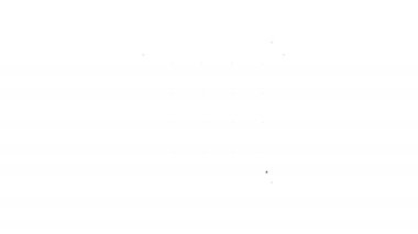 Siyah çizgi İşaretli peçete simgesi beyaz arkaplanda izole edildi. 4K Video hareketli grafik canlandırması