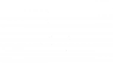 Siyah çizgi bira şişesi ve beyaz arka planda izole edilmiş cam ikon. Alkol içeceği sembolü. 4K Video hareketli grafik canlandırması