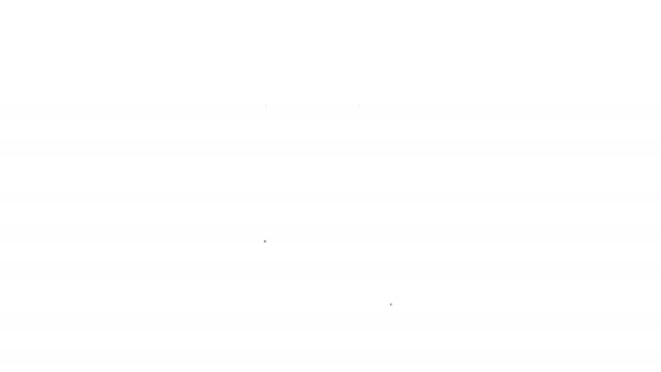 Linha preta Basquete no ícone do calendário esportivo isolado no fundo branco. Animação gráfica em movimento de vídeo 4K — Vídeo de Stock