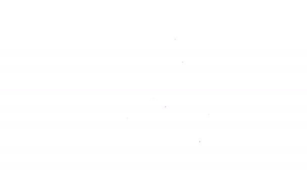 Černá čára Ikona lodi izolované na bílém pozadí. Grafická animace pohybu videa 4K — Stock video