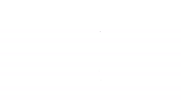 Черная линия Пиратский ключ значок изолирован на белом фоне. Видеографическая анимация 4K — стоковое видео