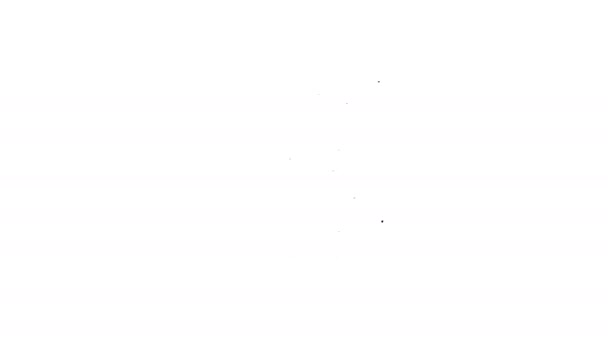 Μαύρη γραμμή Ζητείται αφίσα πειρατικό εικονίδιο απομονώνονται σε λευκό φόντο. Επιβράβευση. Νεκρός ή ζωντανός παράνομος. 4K Γραφική κίνηση κίνησης βίντεο — Αρχείο Βίντεο