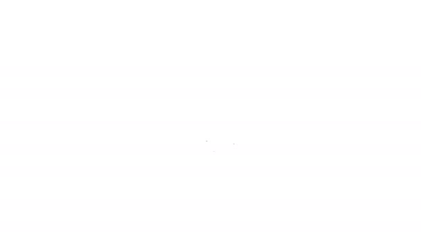 Черная линия Пиратский меч значок изолирован на белом фоне. Знак сабли. Видеографическая анимация 4K — стоковое видео