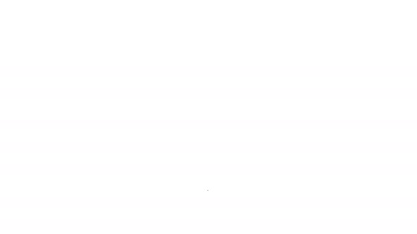Línea negra Icono de anclaje aislado sobre fondo blanco. Animación gráfica de vídeo 4K — Vídeo de stock