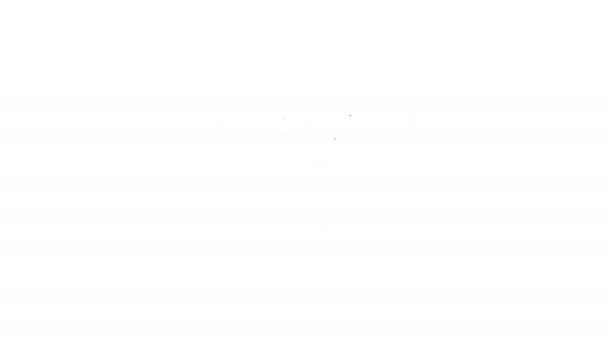 Черная линия Электрический вращающийся молоток сверла значок машины изолированы на белом фоне. Рабочий инструмент для строительства, отделки, ремонта. Видеографическая анимация 4K — стоковое видео