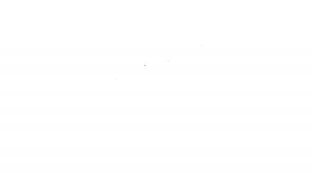 Linea nera icona della trapano elettrico isolato su sfondo bianco. Strumento di riparazione. Animazione grafica 4K Video motion — Video Stock