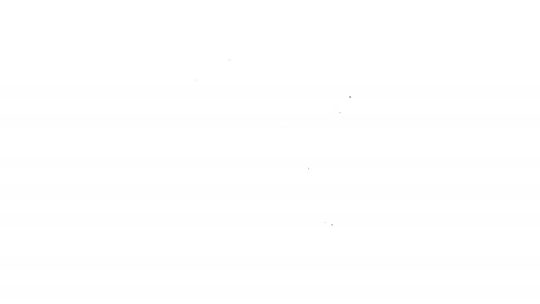Black line Akkuschrauber-Symbol isoliert auf weißem Hintergrund. Elektrische Bohrmaschine. Reparaturwerkzeug. 4K Video Motion Grafik Animation — Stockvideo