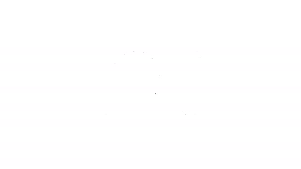 Línea negra Icono del aire acondicionado aislado sobre fondo blanco. Sistema Split de aire acondicionado. Sistema de control de clima frío y frío. Animación gráfica de vídeo 4K — Vídeos de Stock