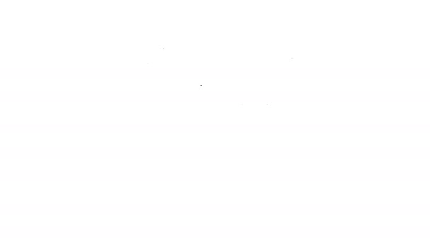 Línea negra Icono de secador industrial eléctrico aislado sobre fondo blanco. Animación gráfica de vídeo 4K — Vídeo de stock