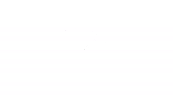Linha preta Ícone de máquina de broca elétrica isolado no fundo branco. Ferramenta de reparo. Animação gráfica em movimento de vídeo 4K — Vídeo de Stock