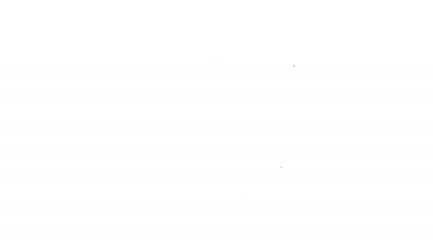 Μαύρο εικονίδιο οθόνης υπολογιστή γραμμής που απομονώνεται σε λευκό φόντο. Σήμα PC component. 4K Γραφική κίνηση κίνησης βίντεο — Αρχείο Βίντεο