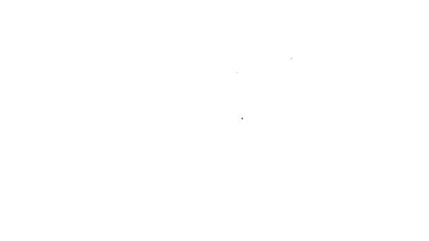 Icono del sistema de intercomunicación Black line House aislado sobre fondo blanco. Animación gráfica de vídeo 4K — Vídeos de Stock