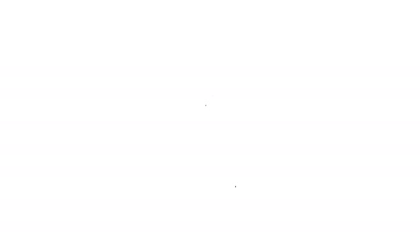 Icono de carne de filete de línea negra aislado sobre fondo blanco. Animación gráfica de vídeo 4K — Vídeo de stock