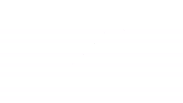 Linha preta ícone de pão baguete francês isolado no fundo branco. Animação gráfica em movimento de vídeo 4K — Vídeo de Stock