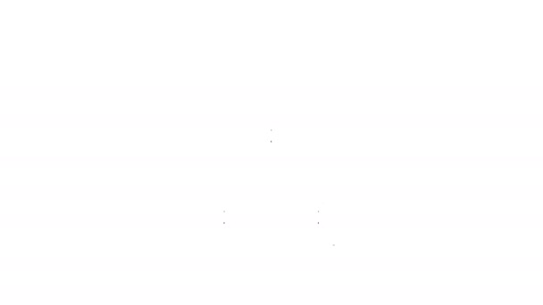 Linha preta Ícone de barris de madeira isolado no fundo branco. Barril de álcool, recipiente de bebida, barril de madeira para cerveja, uísque, vinho. Animação gráfica em movimento de vídeo 4K — Vídeo de Stock