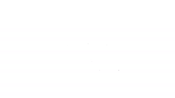 Zwarte lijn Bergen pictogram geïsoleerd op witte achtergrond. Symbool van overwinning of succes concept. 4K Video motion grafische animatie — Stockvideo