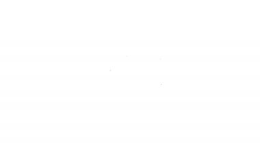 Beyaz arka planda izole edilmiş siyah çizgi bira ikonu. 4K Video hareketli grafik canlandırması