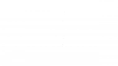 Siyah çizgi bombası beyaz arka planda izole edilmiş ikonu patlatmaya hazır. Mutlu Cadılar Bayramı Partisi. 4K Video hareketli grafik canlandırması