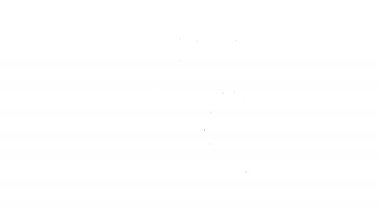 Siyah çizgi Sanal gerçeklik gözlüğü simgesi beyaz arkaplanda izole edilmiş. Stereoskopik 3D VR maskesi. 4K Video hareketli grafik canlandırması