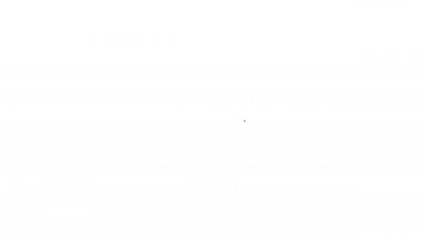 Siyah çizgi Kafatası simgesi beyaz arkaplanda izole edildi. Mutlu Cadılar Bayramı Partisi. 4K Video hareketli grafik canlandırması