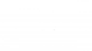 Siyah çizgi uzaylı simgesi beyaz arkaplanda izole edildi. Uzaylı yüzü ya da kafa sembolü. 4K Video hareketli grafik canlandırması