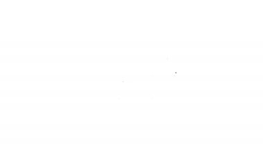 Siyah çizgi Bilgisayar klavye simgesi beyaz arkaplanda izole edildi. Bilgisayar bileşeni işareti. 4K Video hareketli grafik canlandırması