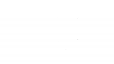 Siyah çizgi bilgisayar monitörü simgesi beyaz arkaplanda izole edildi. Bilgisayar bileşeni işareti. 4K Video hareketli grafik canlandırması