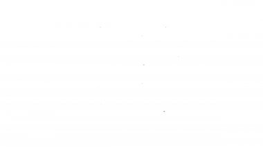 Siyah çizgi taşınabilir oyun konsolu simgesi beyaz arkaplanda izole edildi. Av alanı tabelası. Oyun konsepti. 4K Video hareketli grafik canlandırması