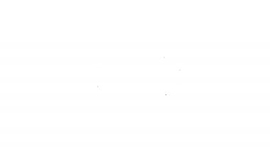 Siyah çizgi taşınabilir oyun konsolu simgesi beyaz arkaplanda izole edildi. Av alanı tabelası. Oyun konsepti. 4K Video hareketli grafik canlandırması