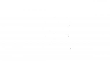 Siyah çizgi Akıllı tarım teknolojisi - Uygulama simgesindeki tarım otomasyon sistemi beyaz arka planda izole edildi. 4K Video hareketli grafik canlandırması