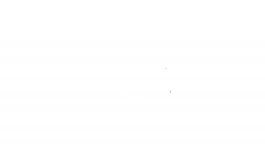 Beyaz arka planda izole edilmiş yumurta ikonu için siyah çizgi kuvözü. 4K Video hareketli grafik canlandırması