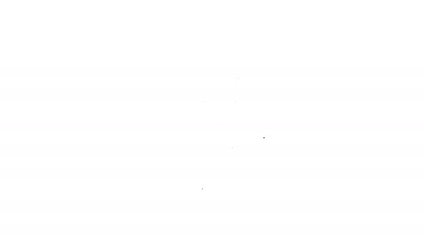 Icono de concepto de Casa de campo de línea negra aislado sobre fondo blanco. Granja rústica paisaje. Animación gráfica de vídeo 4K — Vídeo de stock