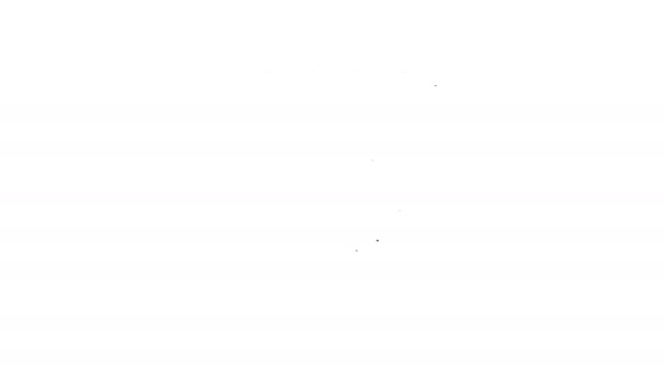 Zwarte lijn Saint Patricks dag met kalender pictogram geïsoleerd op witte achtergrond. Vier blad klaversymbool. Datum 17 maart. 4K Video motion grafische animatie — Stockvideo