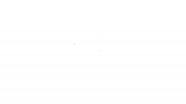 Línea negra Icono de ubicación de bar de cerveza o alcohol aislado sobre fondo blanco. Símbolo de bebida, pub, club, bar. Animación gráfica de vídeo 4K — Vídeos de Stock