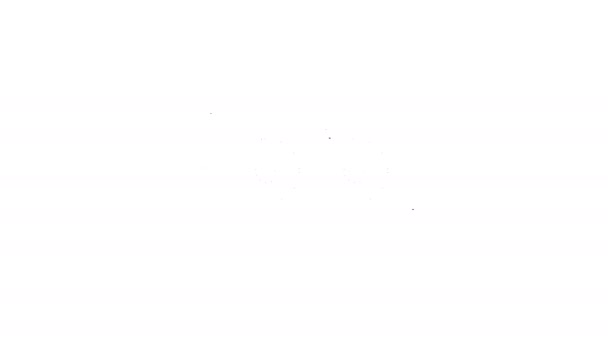 Línea negra Icono de tarjeta gráfica de vídeo aislado sobre fondo blanco. Animación gráfica de vídeo 4K — Vídeo de stock